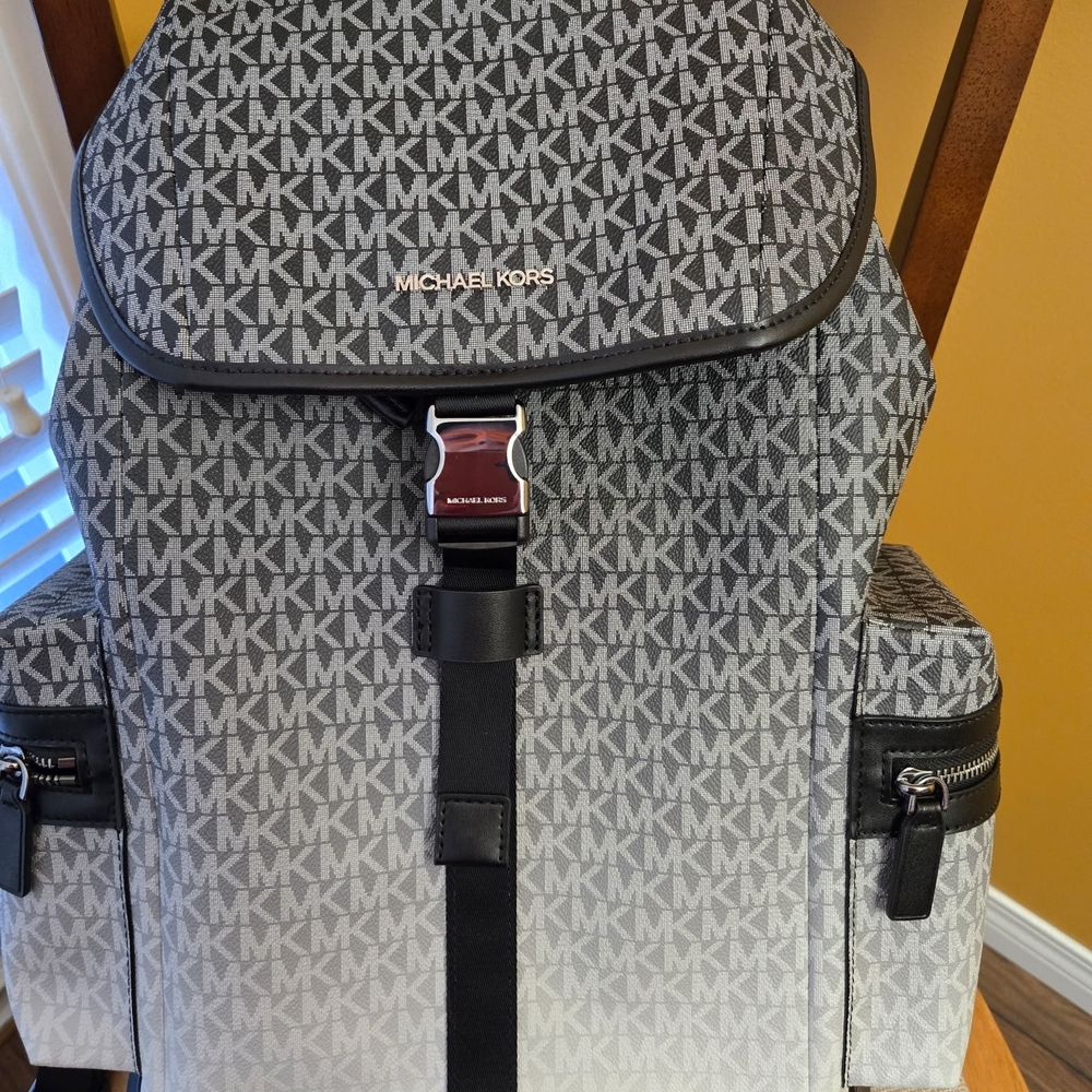 Michael Kors Monogram Black and Gray Backpack